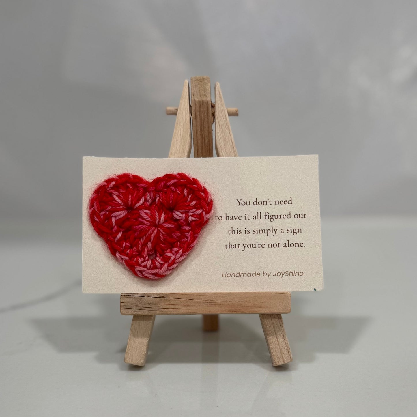 Abrazos de bolsillo – Regalo de ganchillo hecho a mano "Pensando en ti", pequeño accesorio de consuelo, regalo para ella