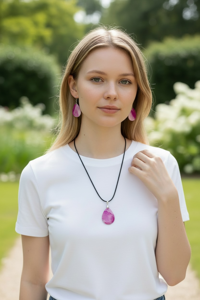 Handmade Polymer Clay Earring & Necklace Set – Colorful Lightweight Jewelry