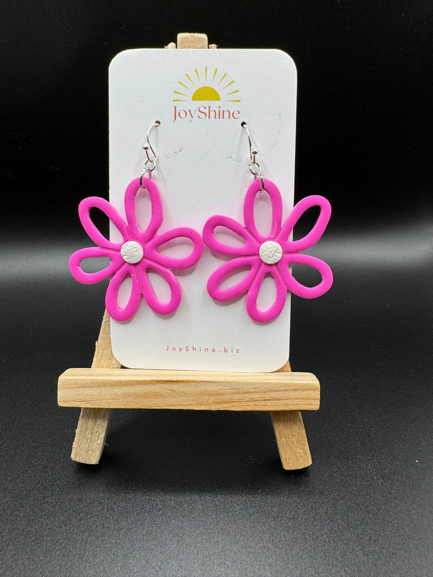 Pendientes llamativos de flor fucsia | Pendientes colgantes retro ligeros de margaritas | Joyería floral atrevida para mujer