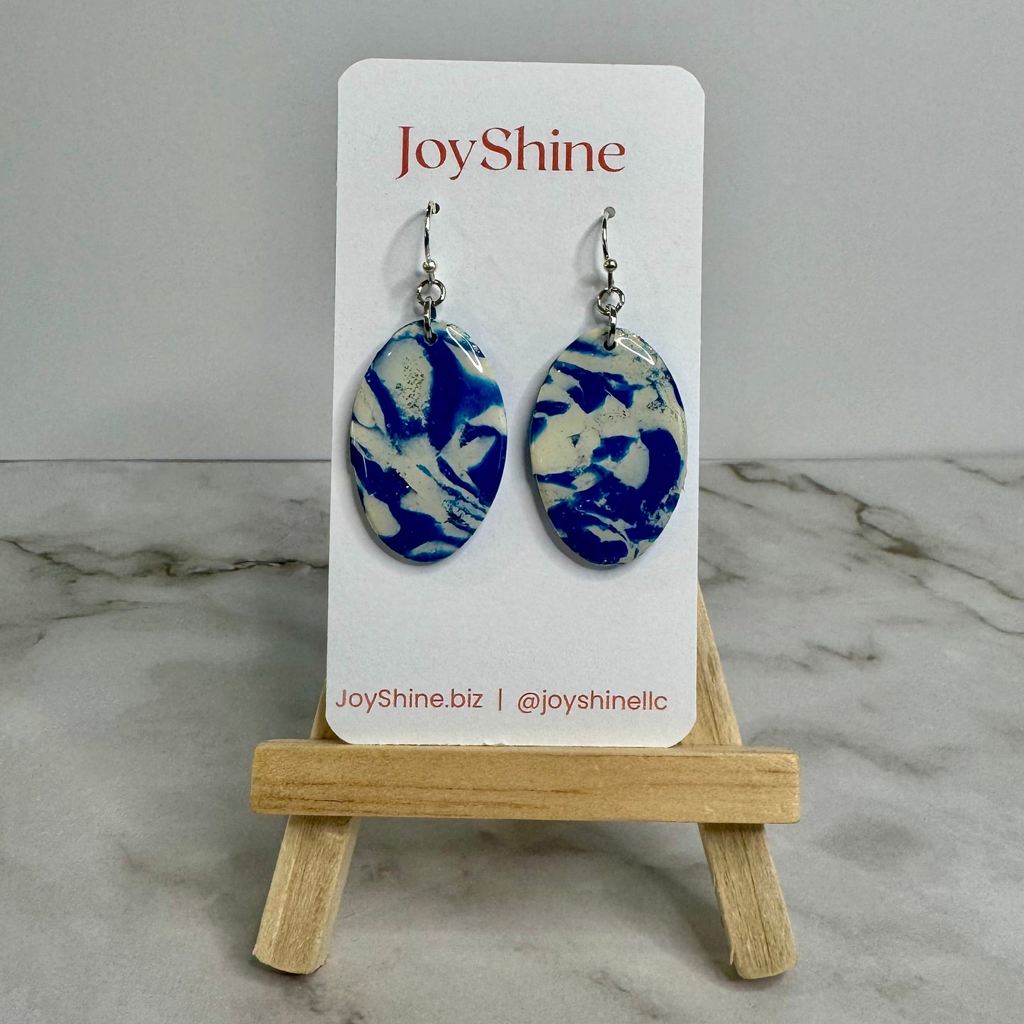 Blue Current | Handmade Polymer Clay Earrings | JoyShine
