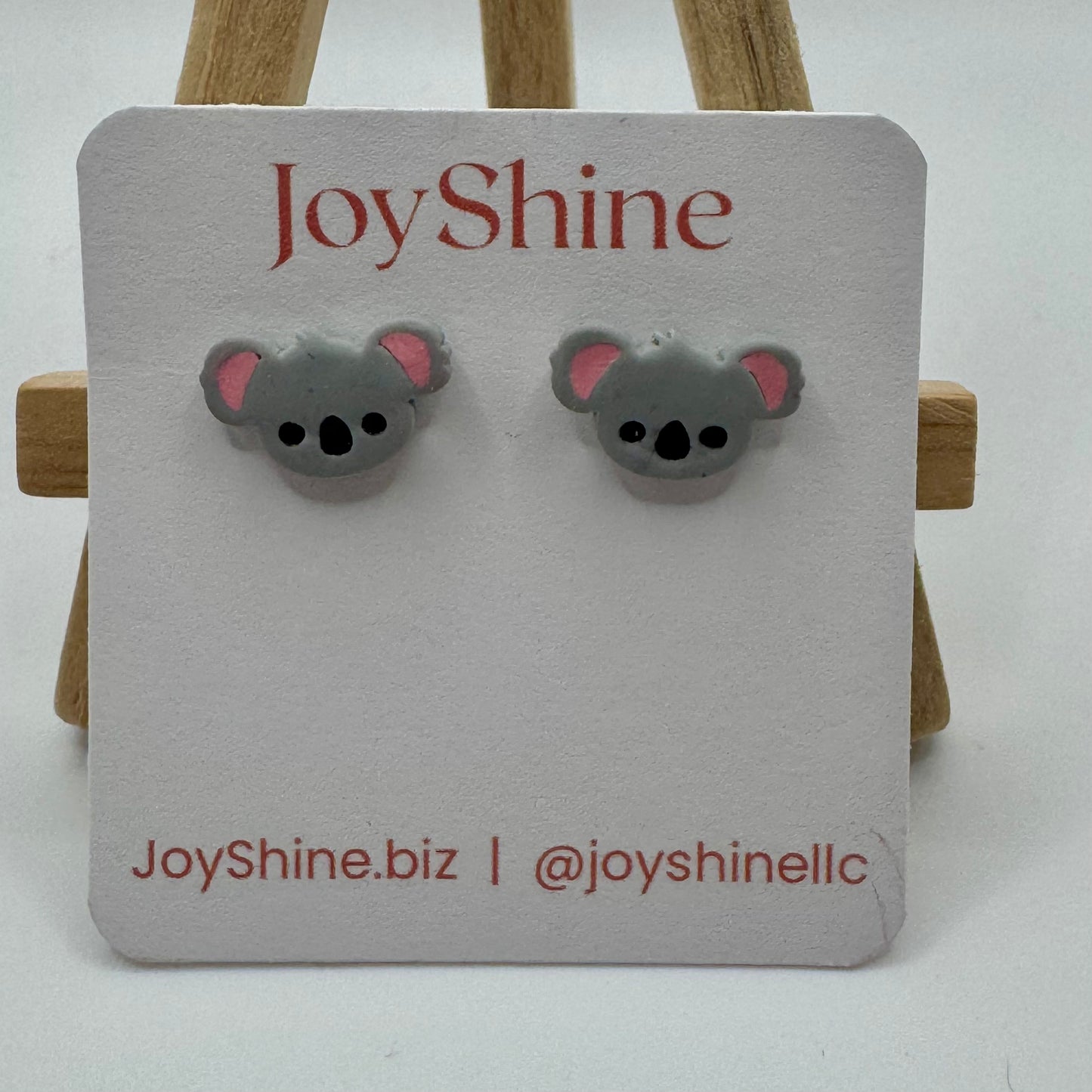 Koala Stud Earrings | Handmade Polymer Clay Earrings for Animal Lovers
