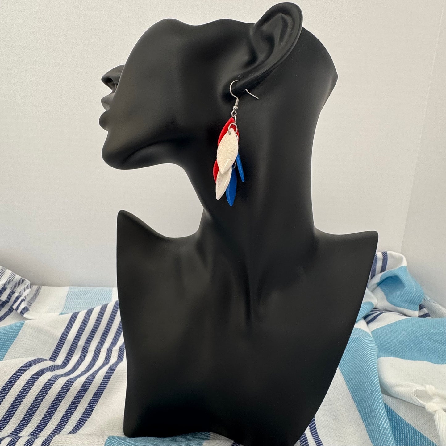 Star-Spangled Style – Handmade Red, White & Blue Earrings