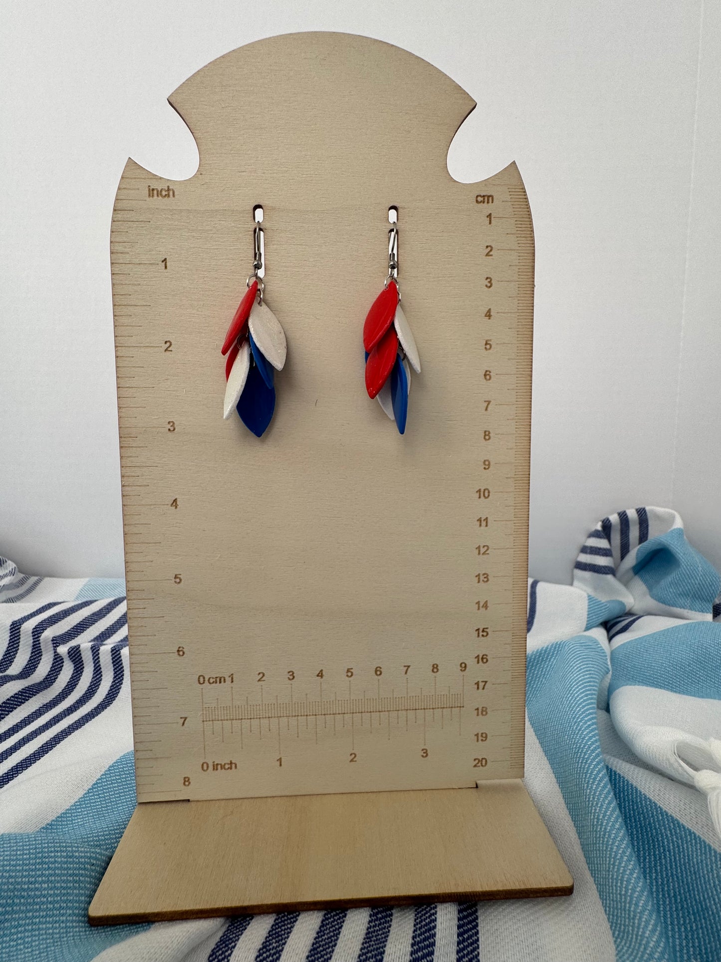 Star-Spangled Style – Handmade Red, White & Blue Earrings