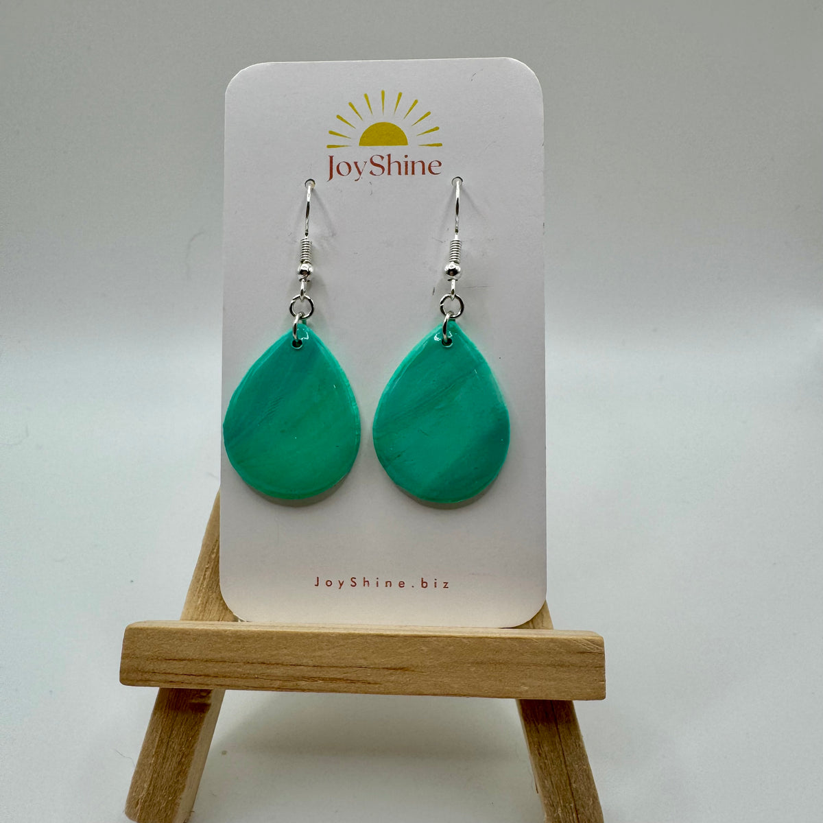 Green Polymer Clay Dangle Earrings