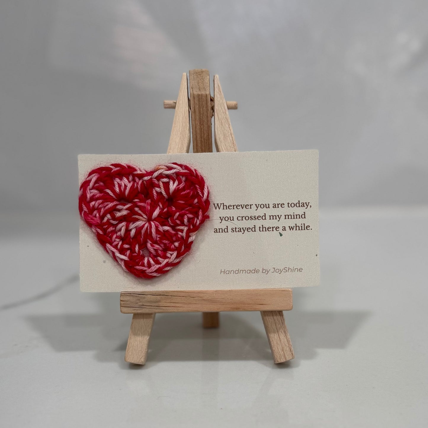 Abrazos de bolsillo – Regalo de ganchillo hecho a mano "Pensando en ti", pequeño accesorio de consuelo, regalo para ella