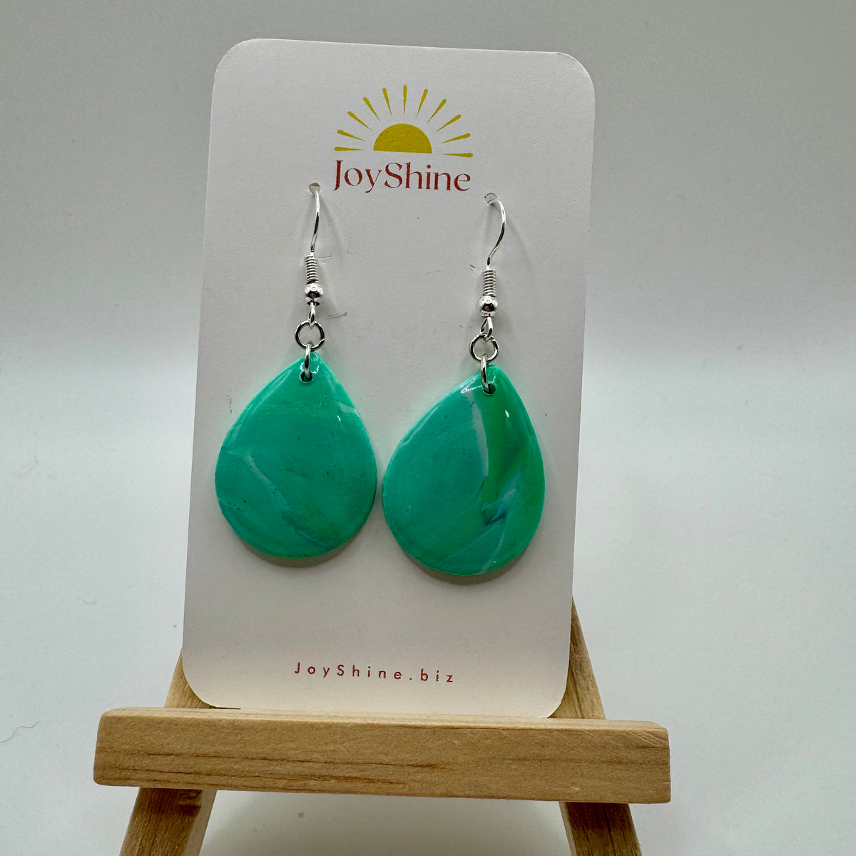 Green Polymer Clay Dangle Earrings