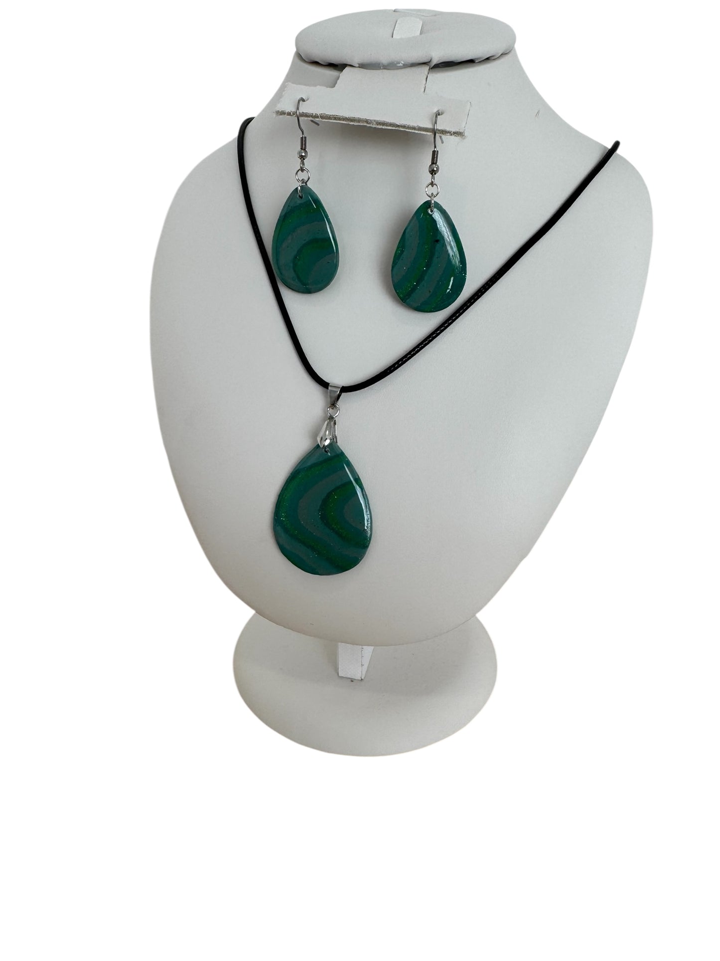colorful handmade earring necklace set polymer clay jewelry lightweight statement set