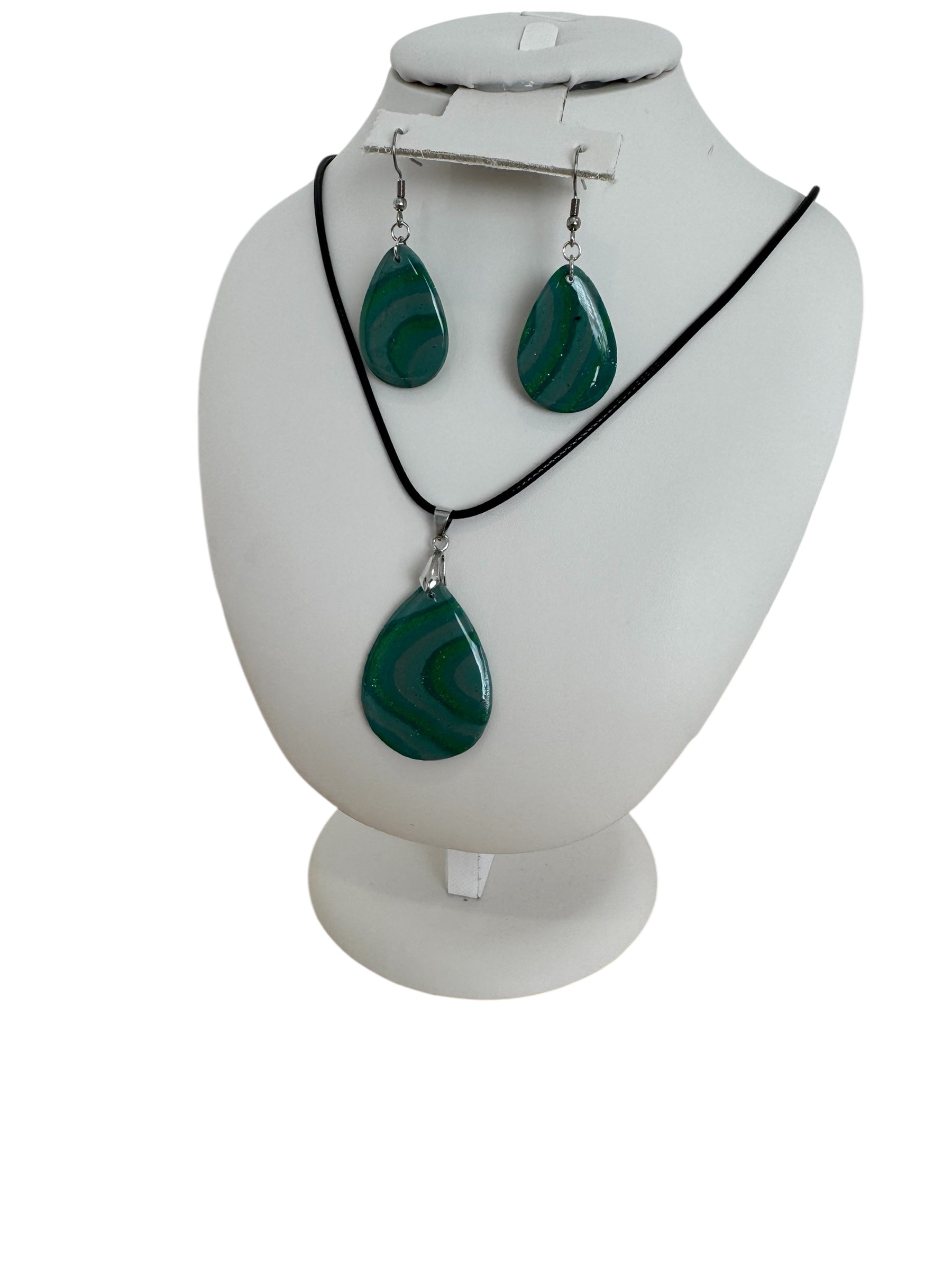 colorful handmade earring necklace set polymer clay jewelry lightweight statement set