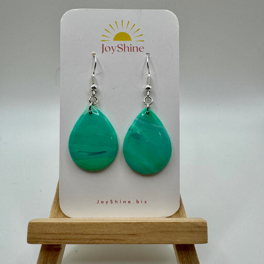 Green Polymer Clay Dangle Earrings
