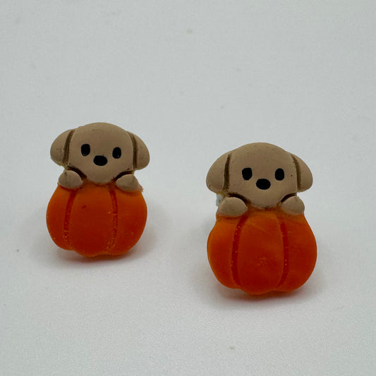 Cat & Dog Earrings – Handmade Apple & Pumpkin Fall Jewelry