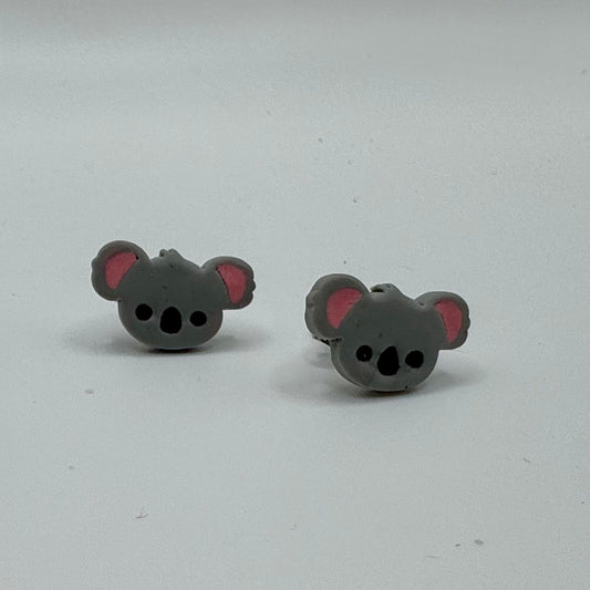 Koala Stud Earrings | Handmade Polymer Clay Earrings for Animal Lovers