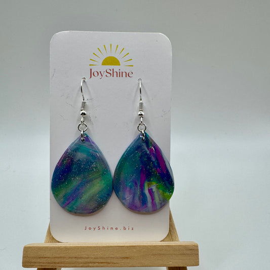 Colorful Polymer Clay Teardrop Earrings | Lightweight Handmade Dangle Earrings