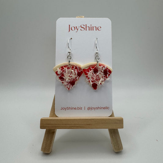 Pepperoni Pizza Slice Earrings | Handmade Polymer Clay Earrings