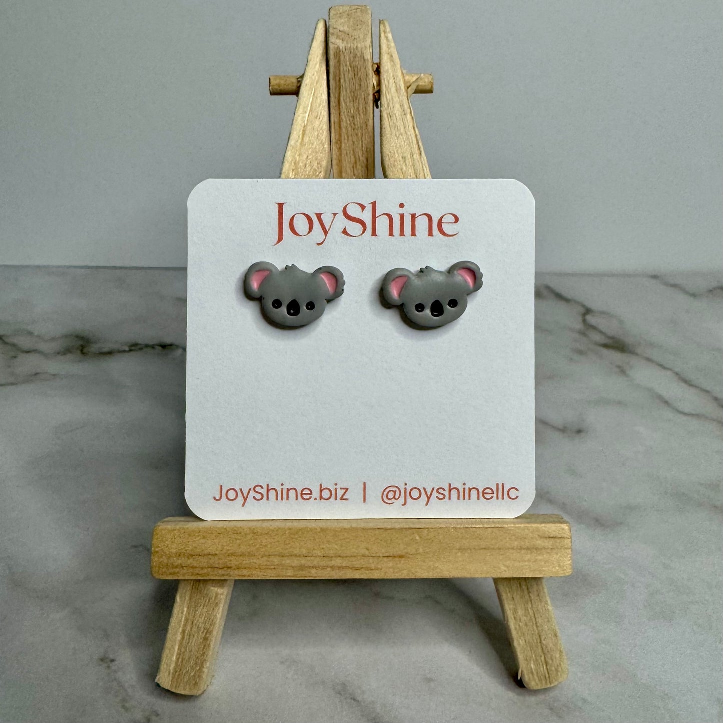 Koala Stud Earrings | Handmade Polymer Clay Earrings for Animal Lovers