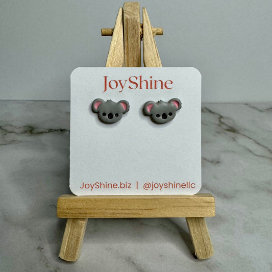 Koala Stud Earrings | Handmade Polymer Clay Earrings for Animal Lovers