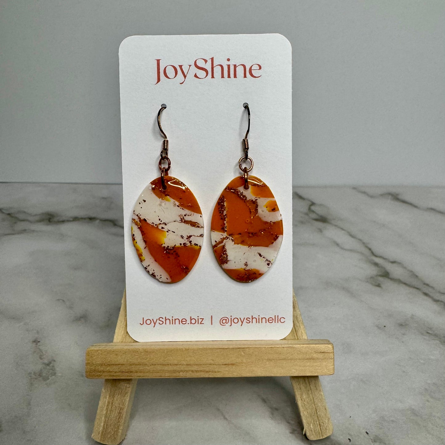 Burnt Orange Pride Earrings | Handmade Polymer Clay Earrings | JoyShine
