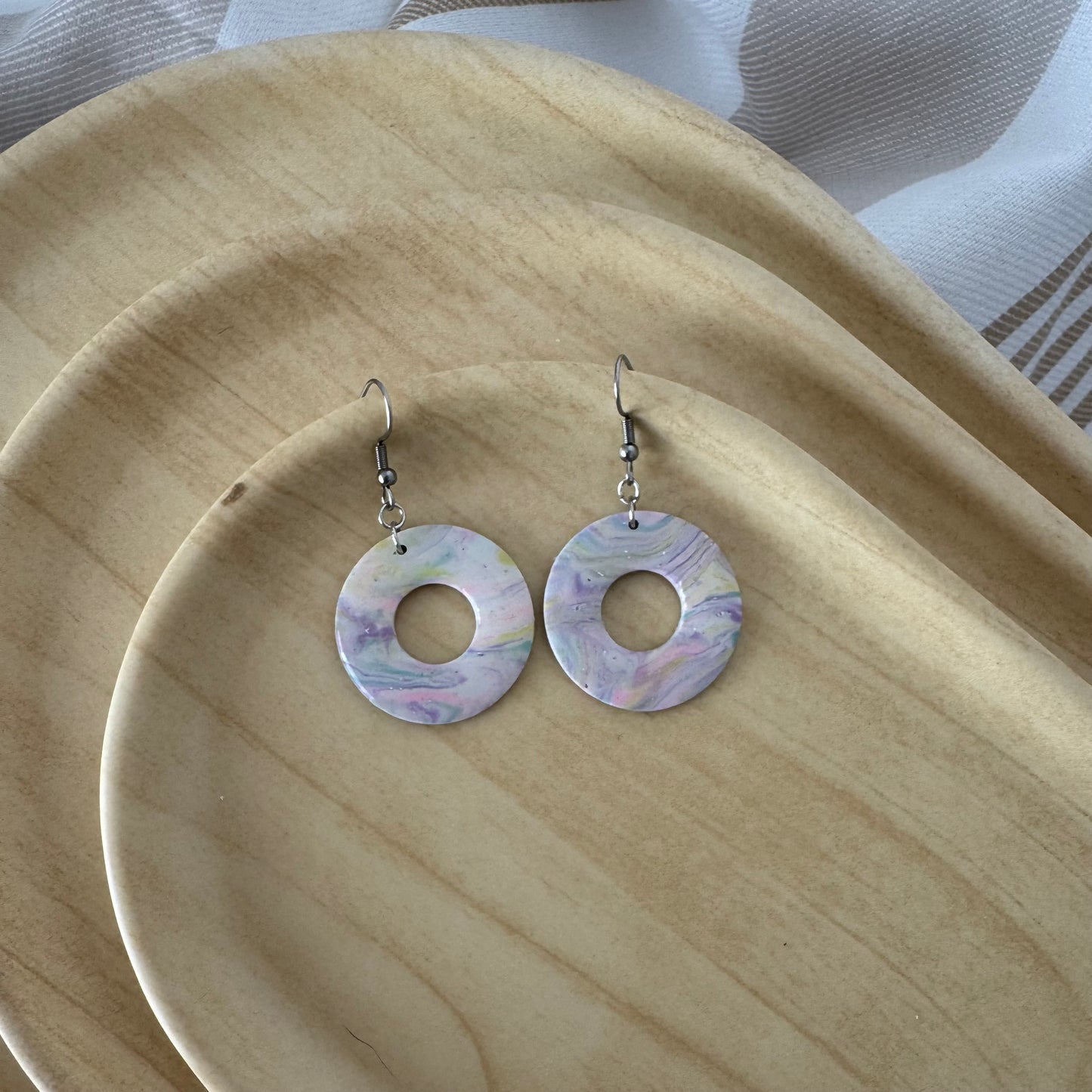 Summer Splash – Watercolor-Inspired Polymer Clay Earrings
