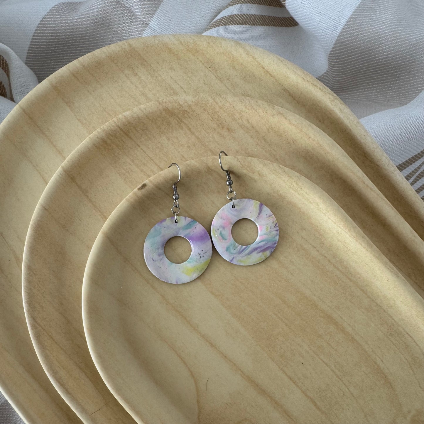 Summer Splash – Watercolor-Inspired Polymer Clay Earrings